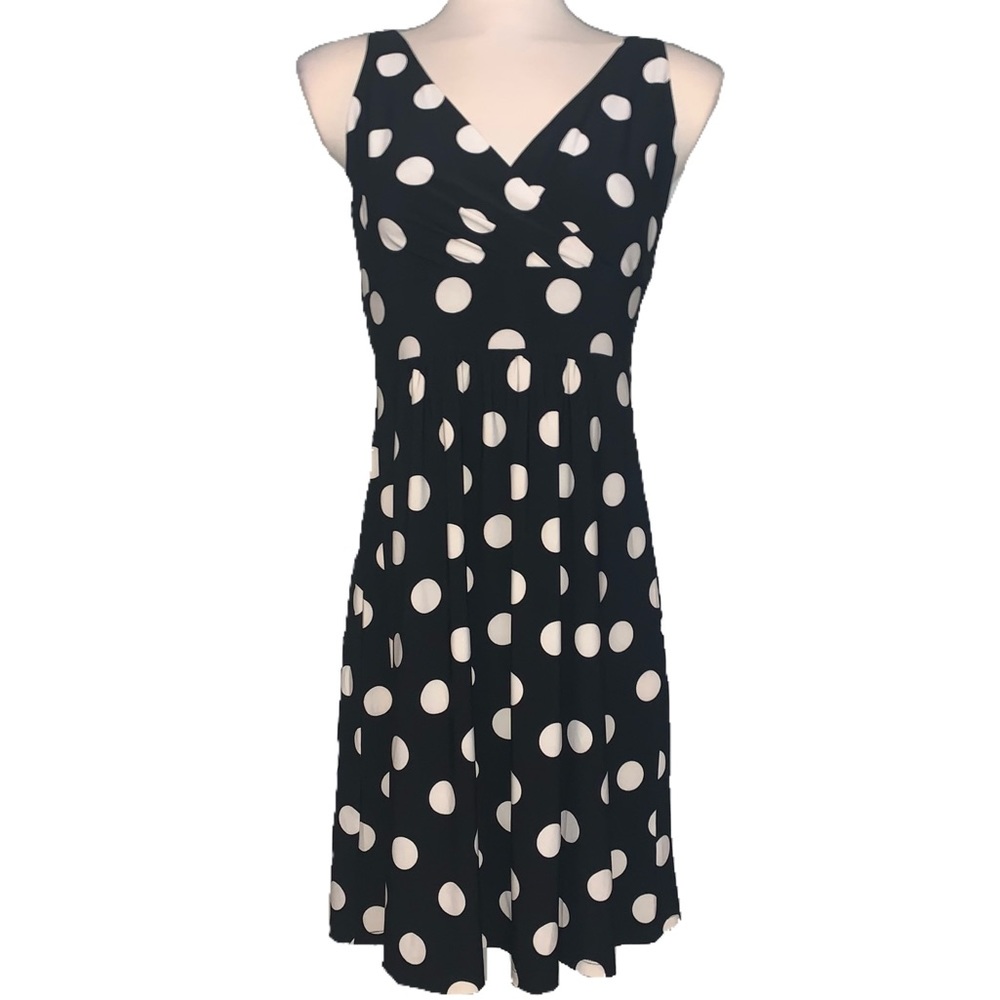 Polka Dot Surplice Dress